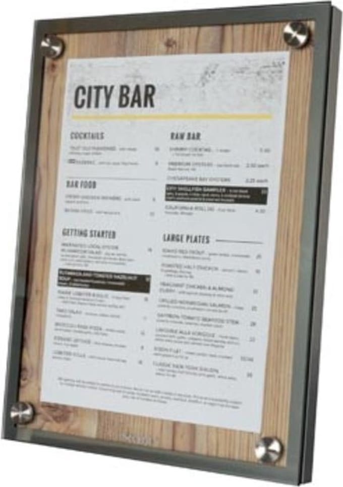 Securit® A4 Glass Star-informatiedisplay in eikenhout