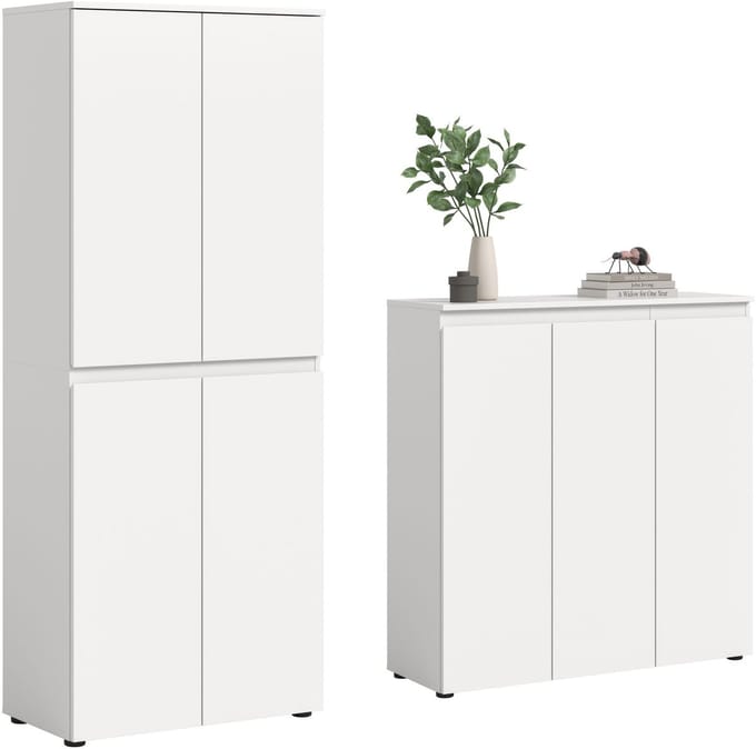 Ruime Universele Kast in Wit - 15 Verstelbare Planken - Opbergwonder 140x175 cm