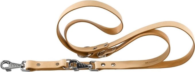 Ferplast Natural Verstelbare Hondenriem - Leder - Beige - L - Breedte 22 mm - Lengte 200 cm
