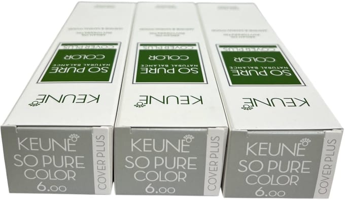 3 tubes Keune So Pure 6.00 (Donkerblond) Cover plus 60 ml