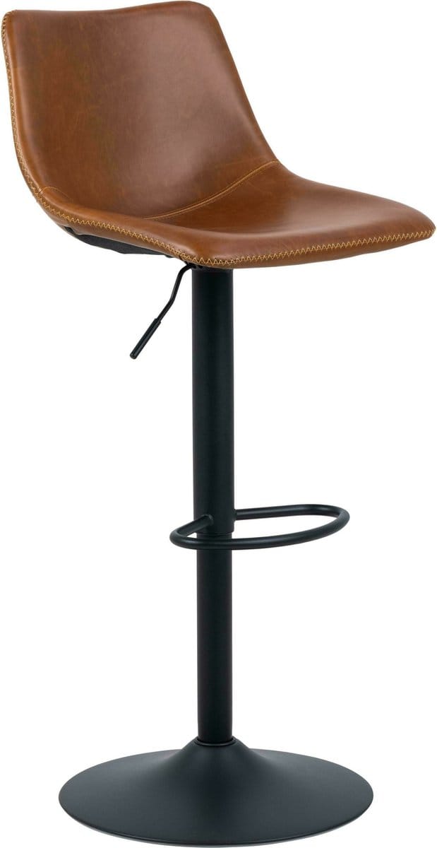 Bendt Draaibare Barkruk 'Xanthe' PU, kleur Cognac (zithoogte 61-83cm)