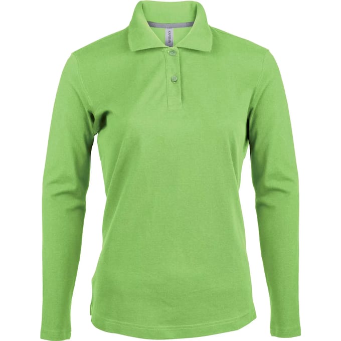 Kariban Damespolo lange mouwen K244 - Lime - S