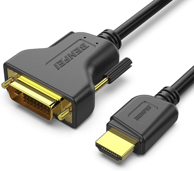 Benfei HDMI naar DVI Kabel 1.8M - HD - Bidirectioneel DVI-D 24 + 1 naar HDMI