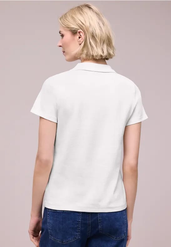 Poloshirt met korte mouwen en gespleten hals