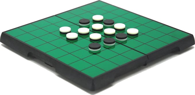 Reversi magnetisch zwarte kunststof cassette 20 cm.