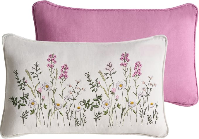 MADHUCA - Sierkussen set van 2 - Wit/Roze - Katoen