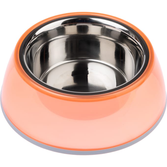 TIAKI Antislip Voerbak, transparant oranje - 400 ml, Ø 16 cm