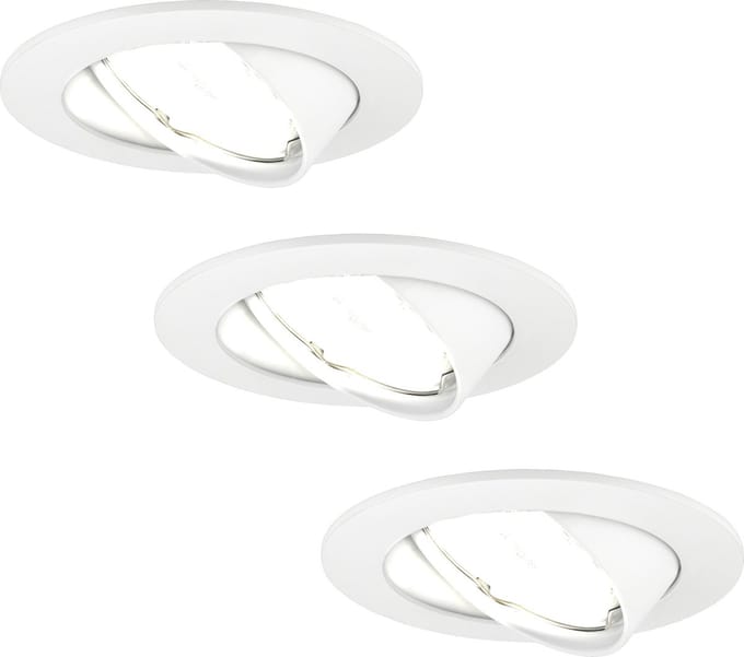 Ledvion - 3X LED Inbouwspot Amsterdam - Wit - Dimbaar - 3W - 4000K - Ø82 mm