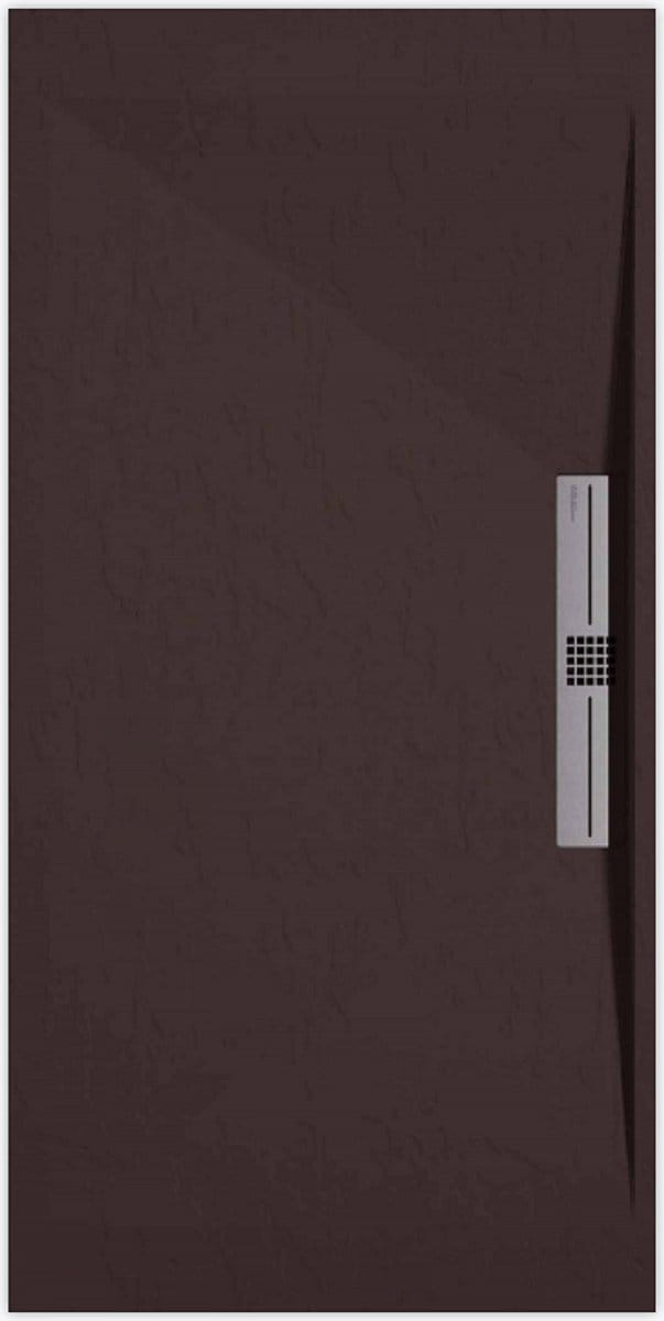 Sanifun douchebak Stone Side Chocolate Slate 1000 x 900 S