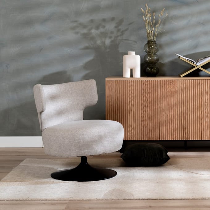 Bronx71® Fauteuil Metro draaibaar linnen taupe