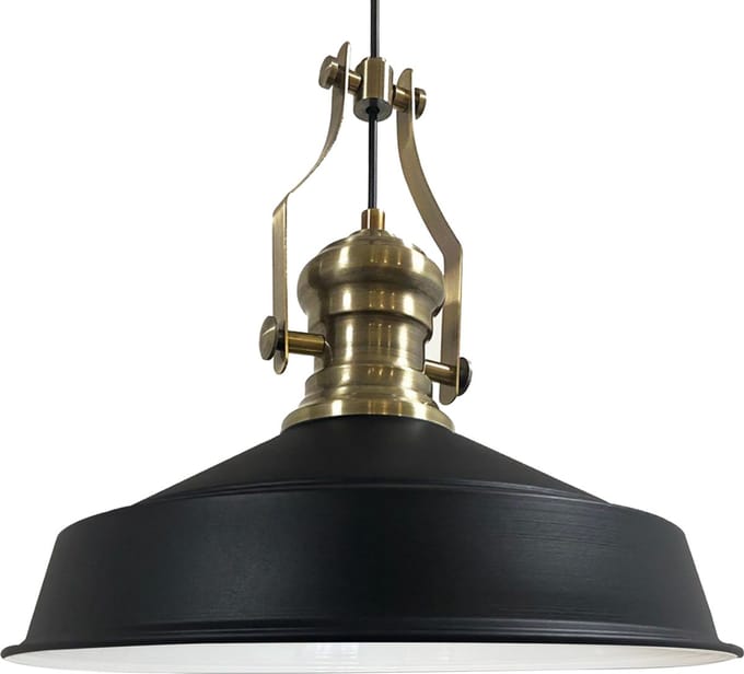Bamyum Hanglamp Industrieel Metaal, Zwart Vintage Lamp