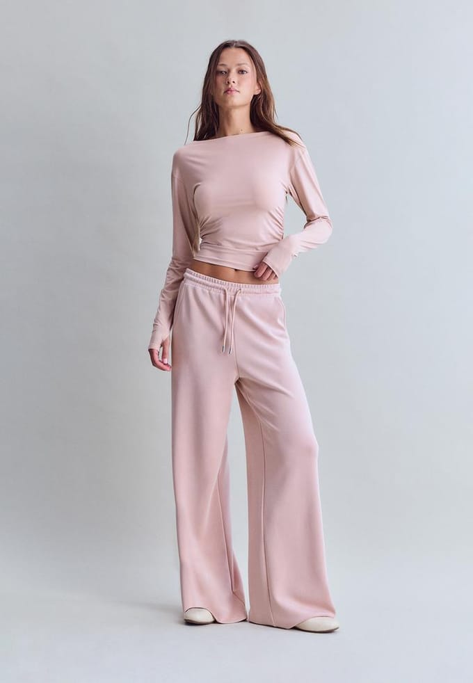 Stradivarius Zachte palazzo joggerbroek  Pastelroze M