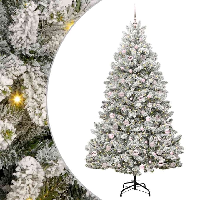 vidaXL - Kunstkerstboom - 210 - cm - 300 - LED's - Warmwit - PVC - en - Staal