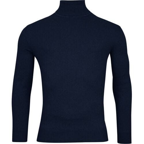 Baileys Trui Pima Cotton Uni Color Single Knit Rollneck Dark Blue / male