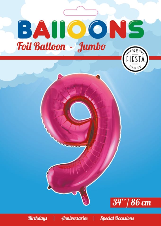 Folieballon 34" nmr. 9 - Roze