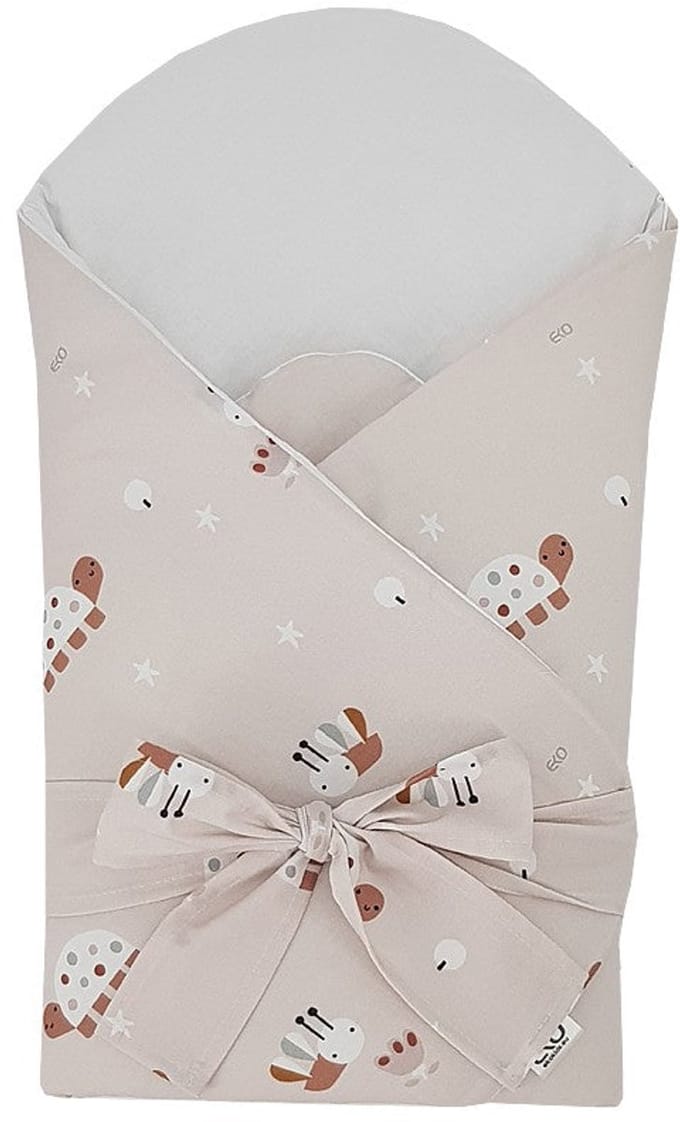 Printed Cotton Swaddle Blanket with Coconut Bees