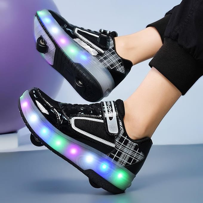 Patins à roulettes à double roue pour enfants et adolescents 40 white