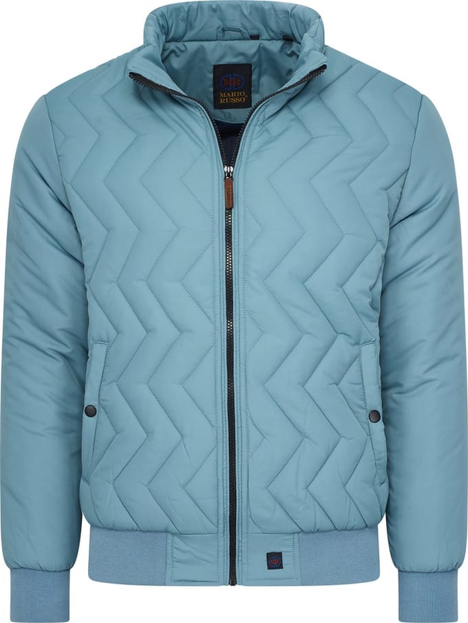 Mario Russo Aviation Jacket - Jas Heren - Winterjas Heren - Waterafstotend - Steen Blauw - M