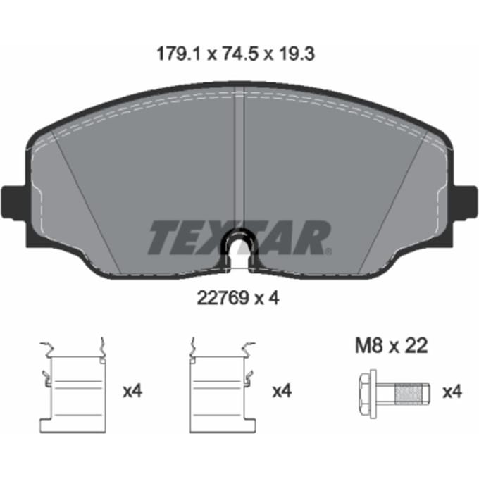 Remblokset TEXTAR 2276901, voor
