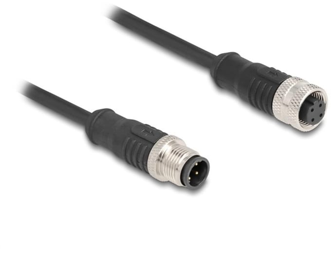 M12 4-pins D-gecodeerde industriële netwerk verlengkabel | CAT5e | PVC | 2 meter
