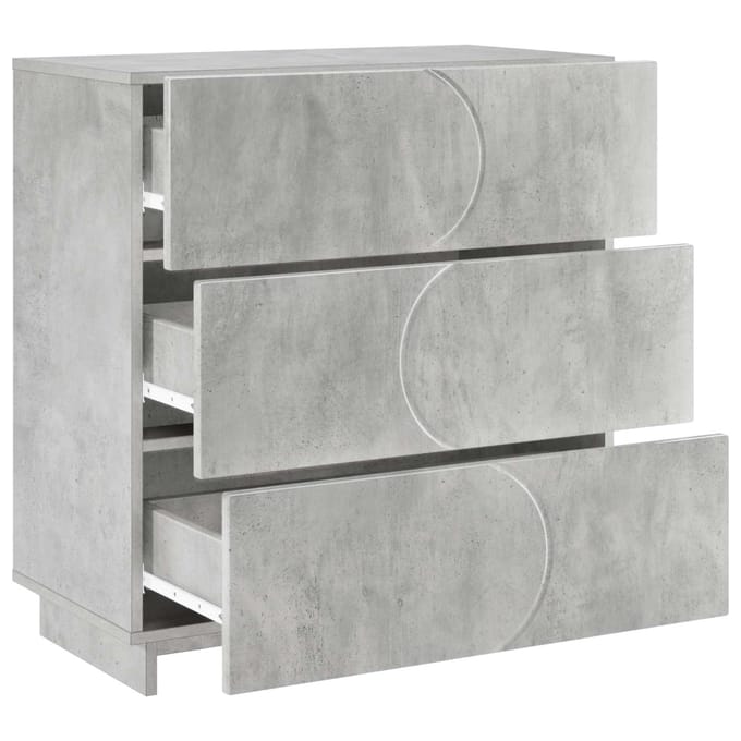 vidaXL - Dressoir - Betongrijs - 70 - x - 38 - x - 75 - cm - Bewerkt - hout
