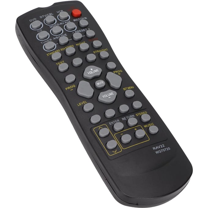 RAV22 WG70720 Vervangende Afstandsbediening Toepasbaar voor RXV340 RXV350 RXV357 RXV359 RXV420 DVD Receiver gray