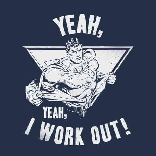 DC Comics Superman I Work Out T-shirt - Navy - S
