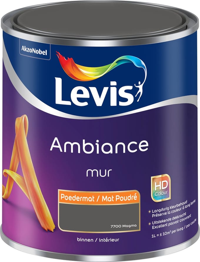 Levis - Ambiance Mur Poedermat - Roomijs - 1 L