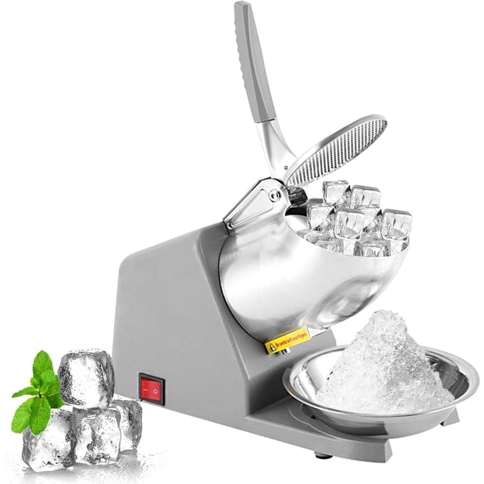 Machine à glace pilée électrique à double lame 110 V US Plug gris