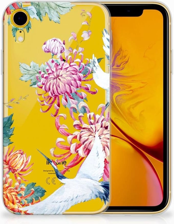Apple iPhone Xr TPU Hoesje Bird Flowers