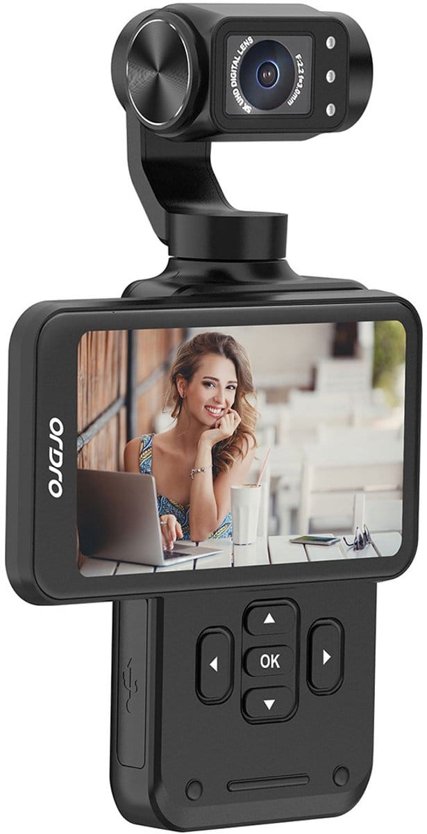Ordro Pocket M5 - Vlogcamera - 5K Video - 3.5'' IPS - 3-assige Gimbal
