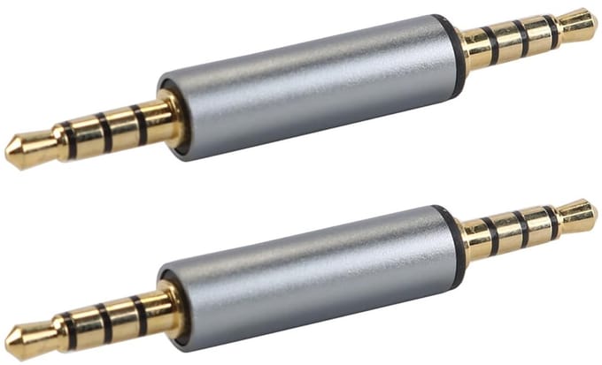 Dailygoods - 3,5 mm Manneke naar Manneke Audioadapter 2 Stuks