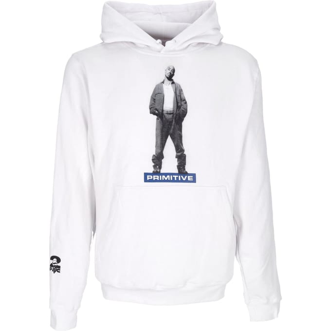 Herenhoodie Posted Hoodie X 2pac Wit