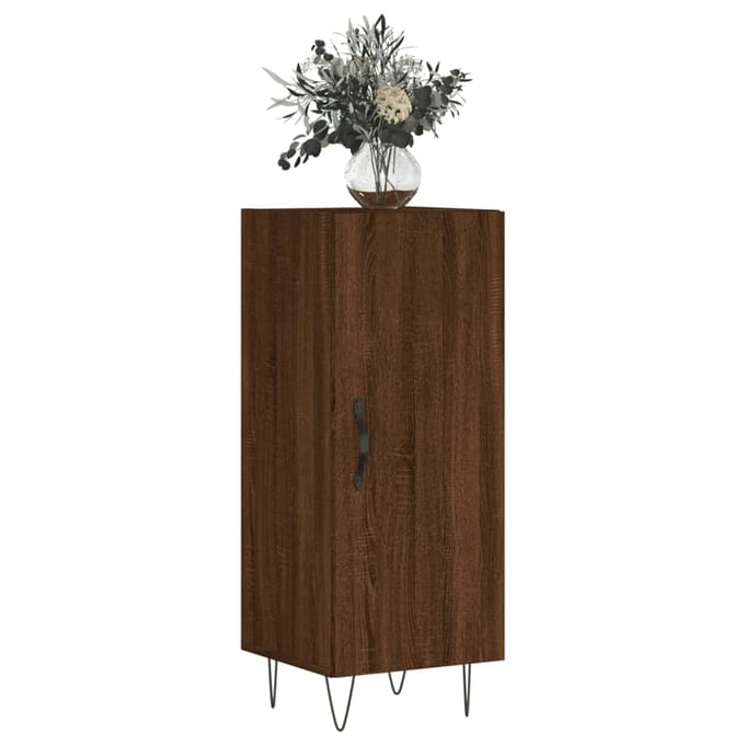 vidaXL - Dressoir - 34,5x34x90 - cm - bewerkt - hout - bruin - eikenkleur