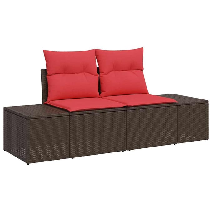 vidaXL - Tuin - Sofa - 2-Aantal - zitplaatsen - poly - rattan