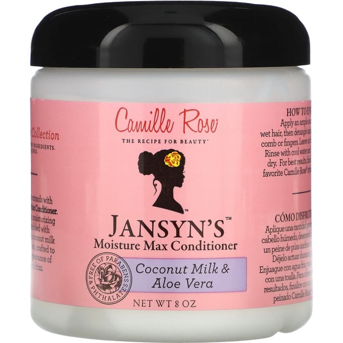 Camille Rose, Après-shampoing Moisture Max de Yansyn, lait de coco et aloe vera, 227 g pink