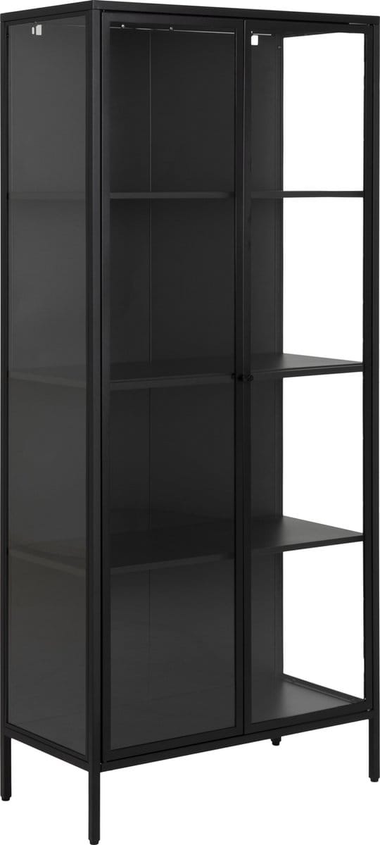 Vitrinekast Valencia Metal Zwart Groot - Giga Living