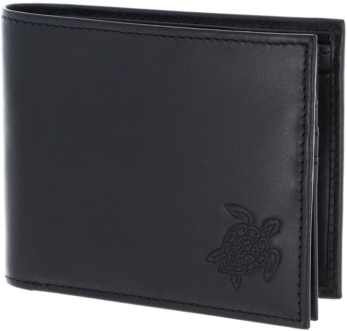oxmox Leren portemonnee Leather RFID Protect Querscheinbörse Turtle 2.0 Embossed Black zwart