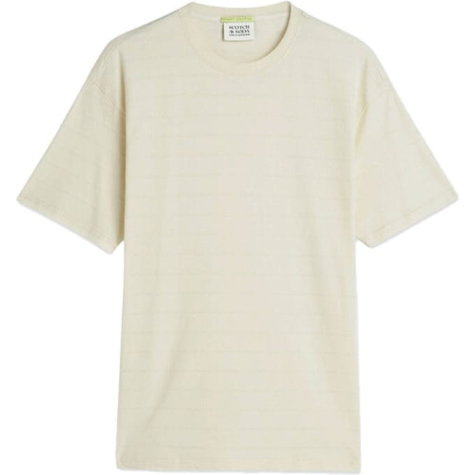 T-shirt met structuurpatroon en ronde hals