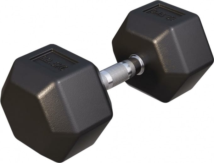 Gorilla Sports Dumbbell - 1 x 22,5 kg - Gietijzer - Hexagon - Halter