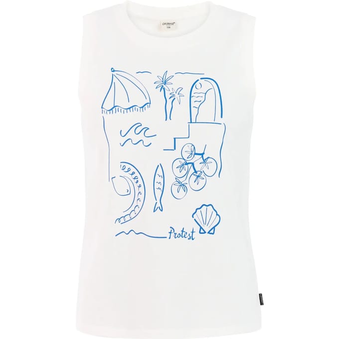 Protest PRTAnother - Singlet Dames - Normale pasvorm - Ronde hals - Mouwloos - Wit