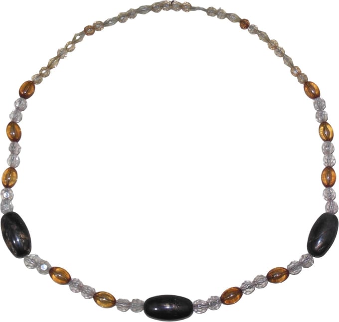 Kralen ketting bruin-transparant-donkerbruin