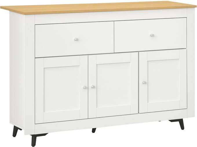 HOMCOM Buffetkast - Spaanplaat - 117x35x80cm - Wit