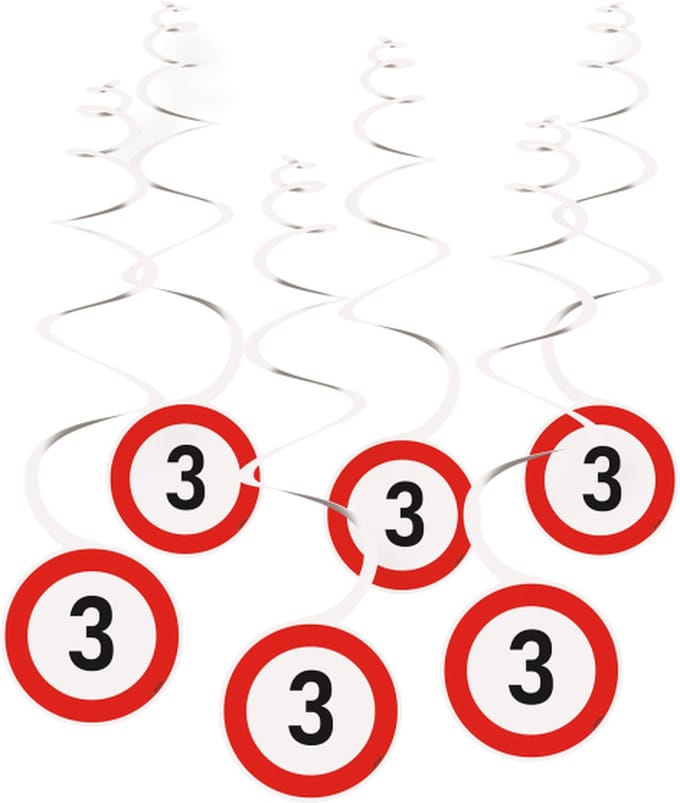 Amscan by Riethmuller - Riethmüller - Swirls Construction Part - personaliseerbaar met cijfers - 6 stuks