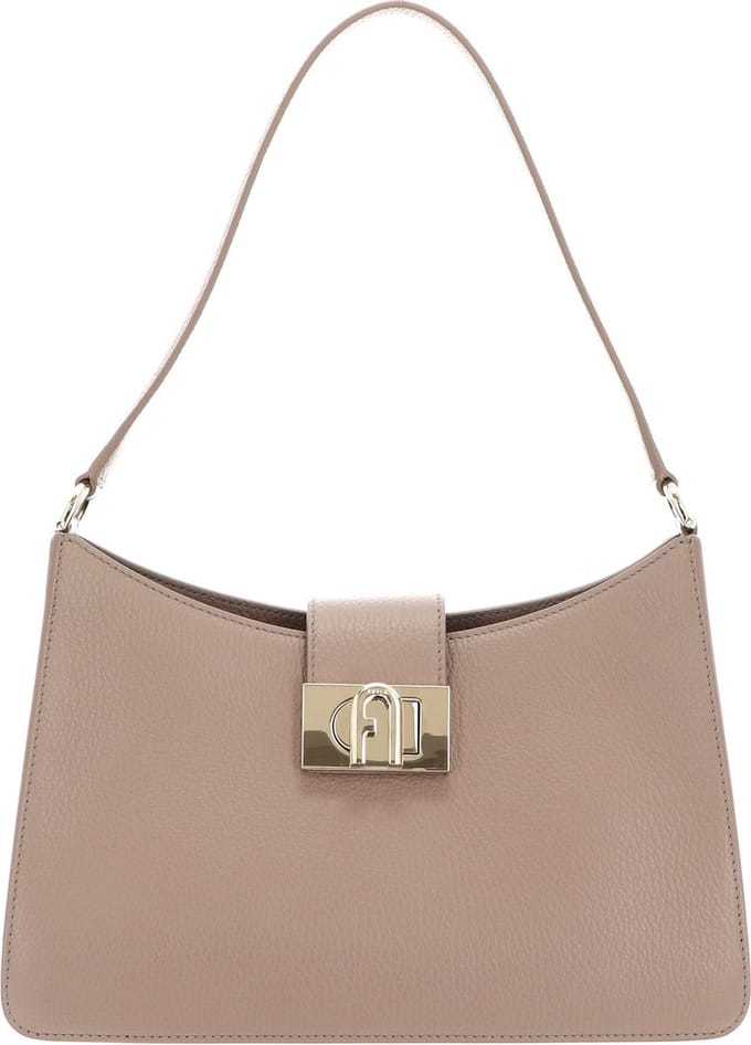 FURLA Leren Schoudertas 1927 Soft Shoulder Bag Greige Taupe