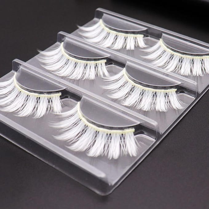 Witte Valse Wimper Cosplay Make-up Valse Oogwimpers Maskerade Feest Wimper gray