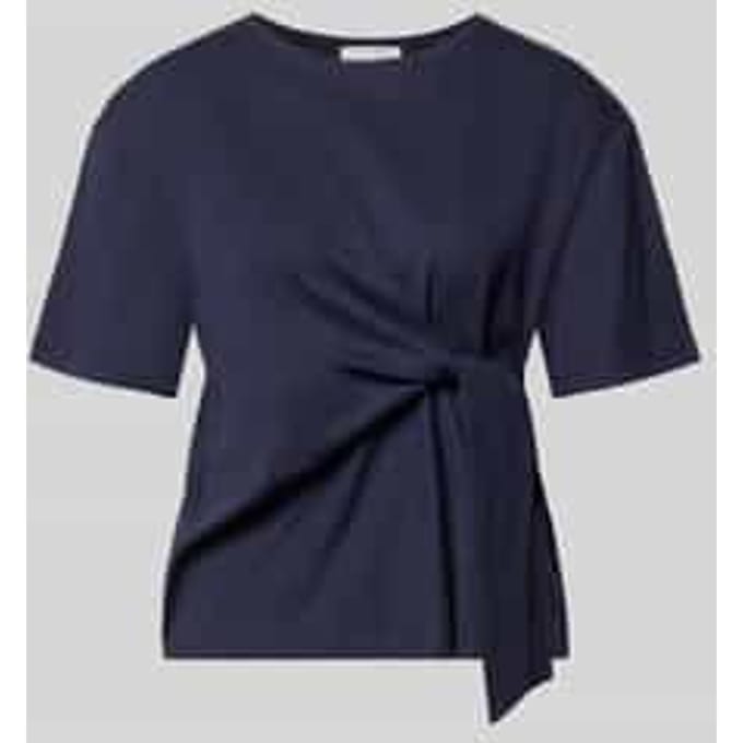 T-shirt met knoopdetail en ronde hals