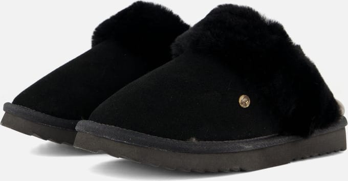 Warmbat Flurry Suede Dames Sloffen - Zwart