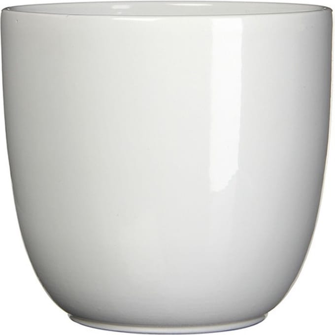 Mica Decorations Bloempot - wit - glans - keramiek - 10 x 9 cm - plantenpotten