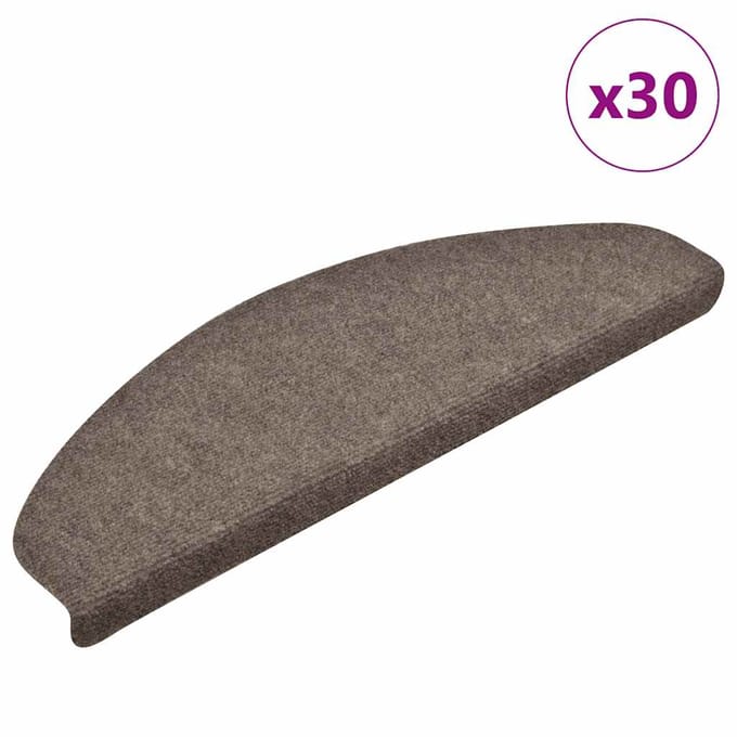 vidaXL - Trapmatten - Zelfklevend - 30 - stuks - 65x21x4 - cm - Beige - Halfrond - Groot